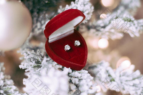 优雅的钻石珠宝完美的假期礼物圣诞节