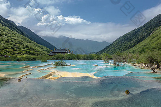 美丽的景观黄龙四川中国