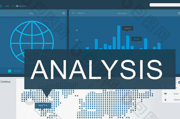 全球业务数据分析增长成功概念