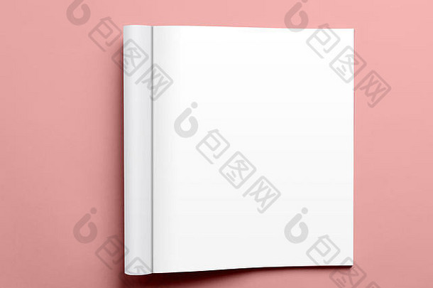 空白开放杂志孤立的粉红色的背景剪裁路径准备好了艺术作品