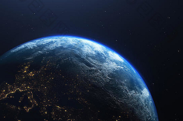 地球地球查看空间渲染地球地球元素图像提供美国国家航空航天局