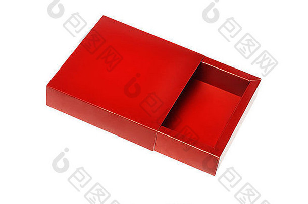 开放红色的礼物盒子白色背景
