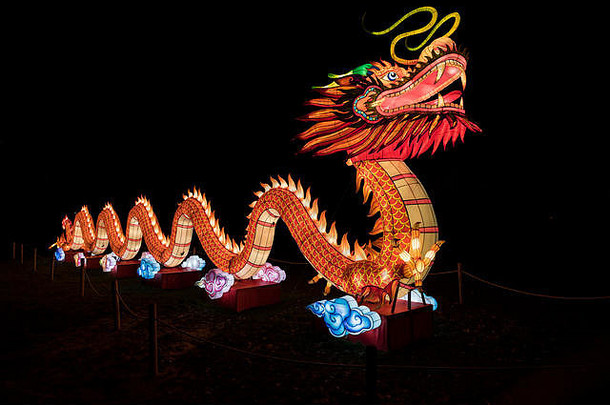 rhenen荷兰12月中国人光节日动物园手荷兰中国人光节日显示世界中国人文化开始一年