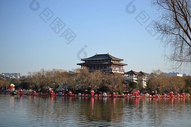 来芙蓉区花园传统的中国人建筑唐王朝咸阳陕西中国