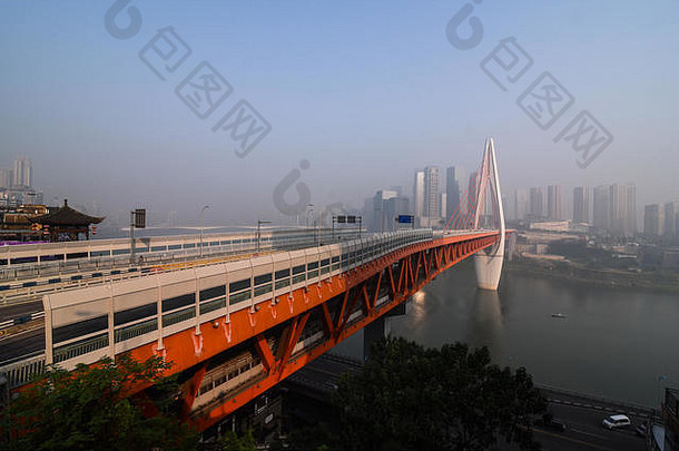 天际线qianximen桥嘉陵河重庆音译重庆主要城市西南中国