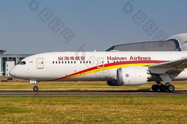 广州中国- - - - - -9月海南航空公司波音公司梦想飞机飞机广州白云机场中国波音公司阿美利