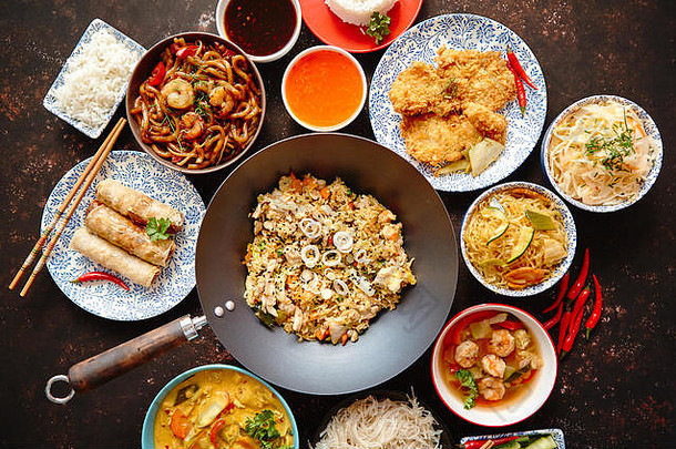 中国人食物集亚洲风格食物概念作文