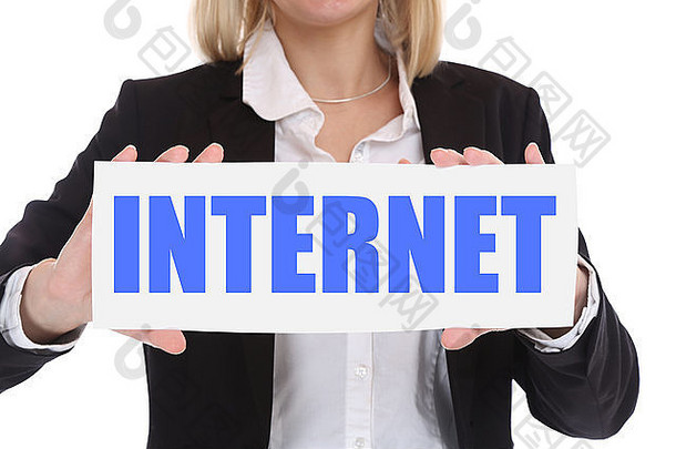 互联网在线沟通女商人业务概念网络