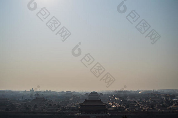 被禁止的城市景山公园寺庙山北京中国