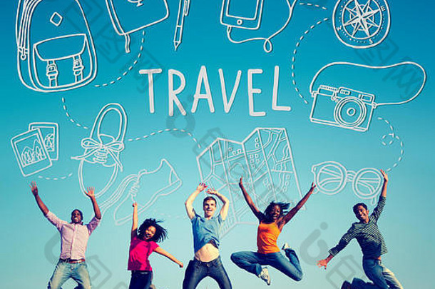 旅行假期旅游运输假期概念