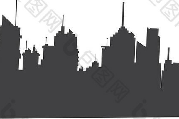 轮廓建筑城市摩天大楼图像
