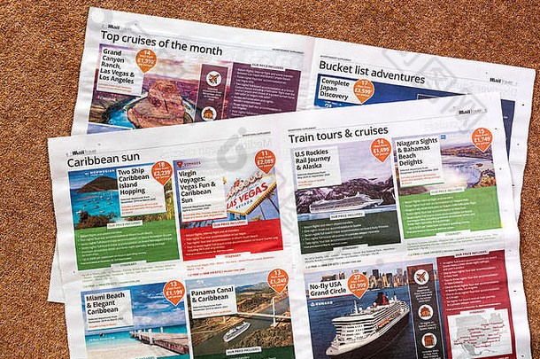 旅行部分每天报纸印刷假期假期广告新闻纸