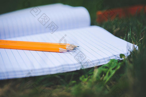 铅笔作文笔记本电脑学校学习教育回来学校