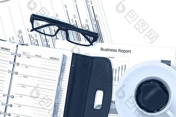 业务金融图数字报告桌子上办公室