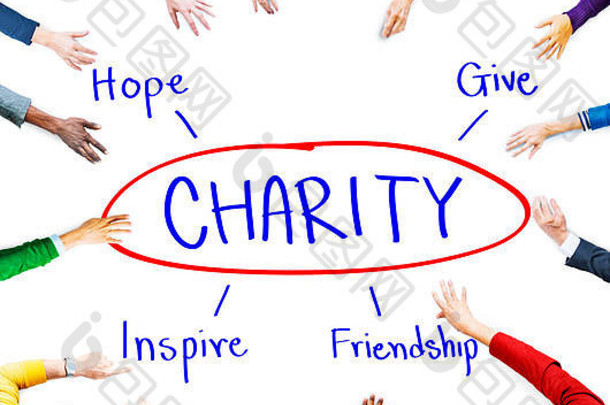 慈善机构给希望灵感友谊概念
