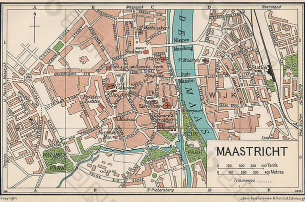 马斯特里赫特古董小镇城市地图计划荷兰