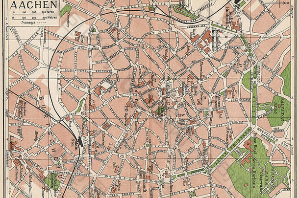 亚琛古董小镇城市地图计划德国