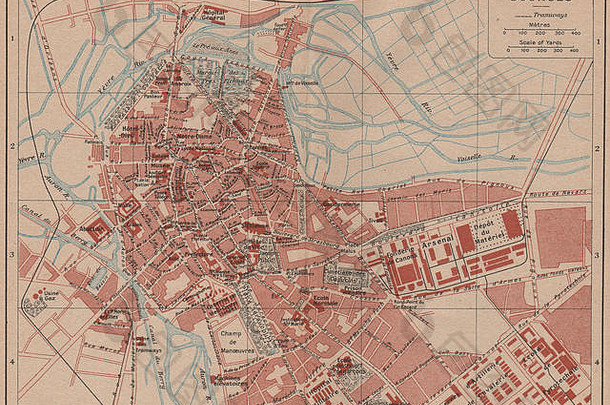 布尔日古董小镇城市地图计划雪儿