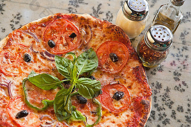 西西里风格素食者披萨西西里吉 诺<strong>意大利餐厅</strong>文图拉加州曼联州美国