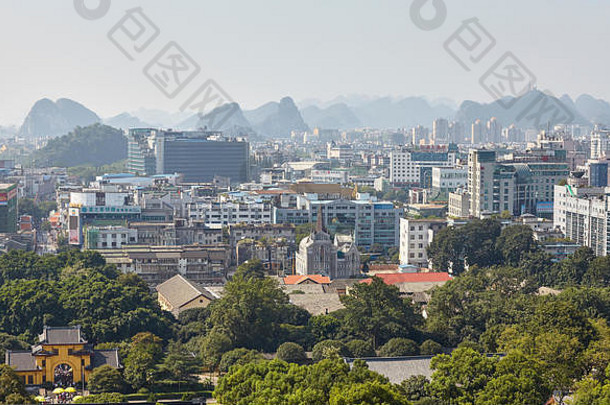桂林中国9月风景优美的视图桂林指定的国家著名的历史文化城市状态