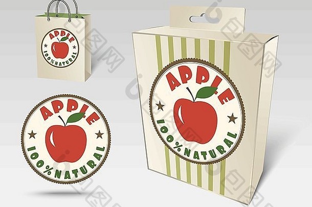 纸包装标签水果苹果