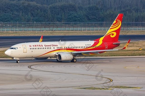 北京中国钬10月大中国空气波音公司飞机北京资本国际机场非常中国