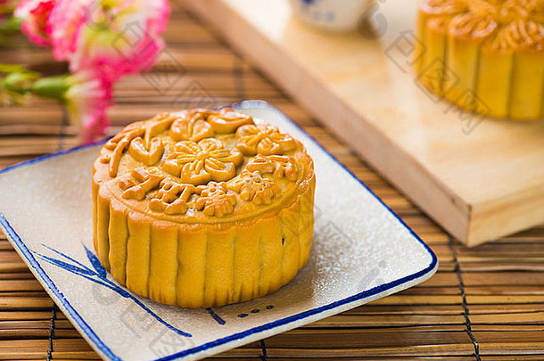 月饼传统的中国人食物中期秋天节日
