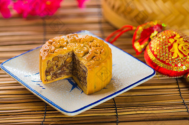 月饼传统的中国人食物中期秋天节日