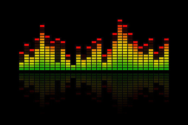电子音乐均衡器酒吧代表音乐击败声音反射黑色的背景