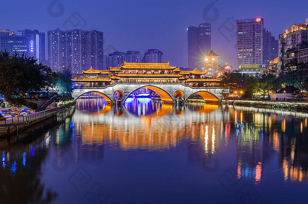 安顺桥晚上成都四川省中国