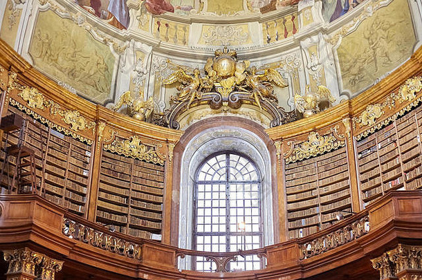 维也纳奥地利8月状态大厅普伦克萨尔心奥地利国家图书馆