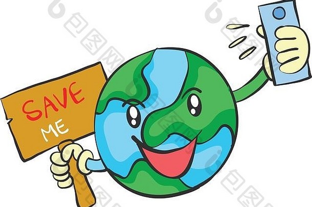 保存地球环境涂鸦