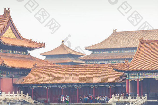 古老的体系结构宫殿复杂的被禁止的城市北京中国