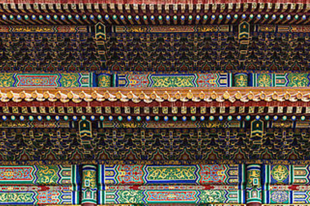 丰富的装饰墙被禁止的城市宫北京中国