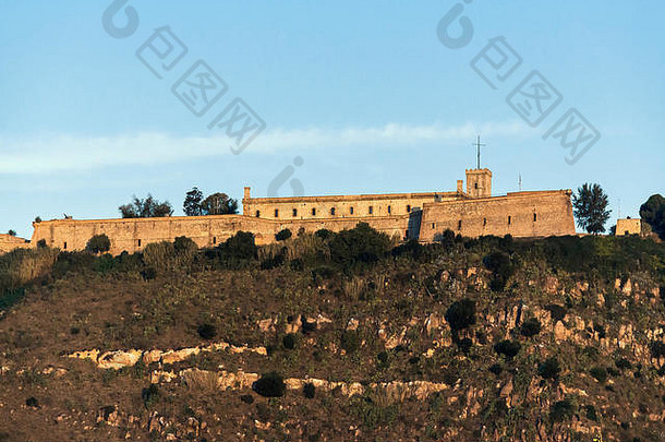 Montjuic城堡卡斯蒂略蒙特惠奇军事堡垒犹太人山巴塞罗那西班牙