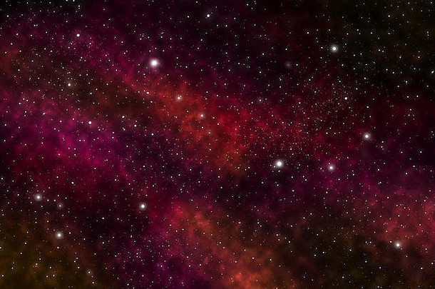 晚上天空星星红色的星云空间背景大图像