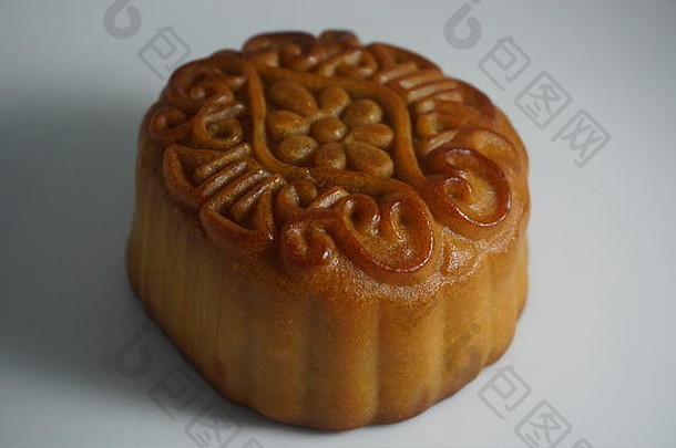 双蛋蛋黄莲花种子粘贴月亮蛋糕中秋节日庆祝中国人文化