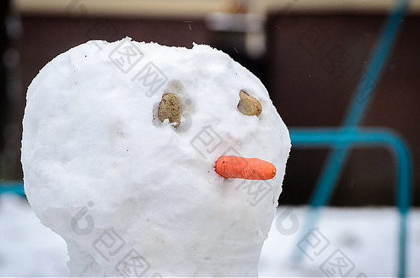 雪构建雪人胡萝卜鼻子