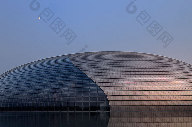 摘要体系结构国家中心执行艺术月亮黄昏北京国人民共和国中国