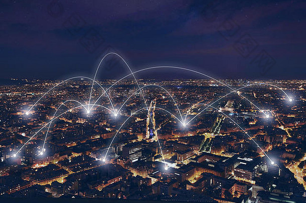 沟通技术全球业务在线互联网连接概念连接