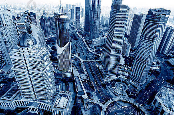现代摩天大楼大都市上海中国