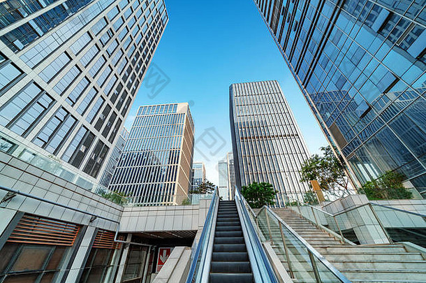 金融区摩天大楼自动扶梯济南中国