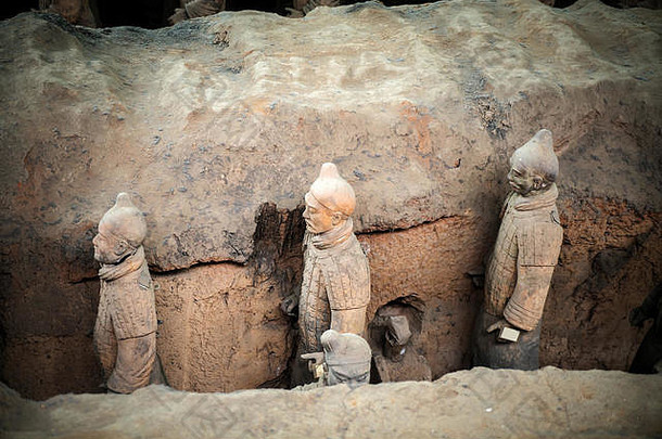 墓古老的中国人皇帝Terracotta勇士马年前