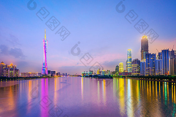 广州中国城市天际线珍珠河
