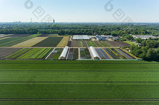 视图农业温室慕尼黑巴伐利亚德国