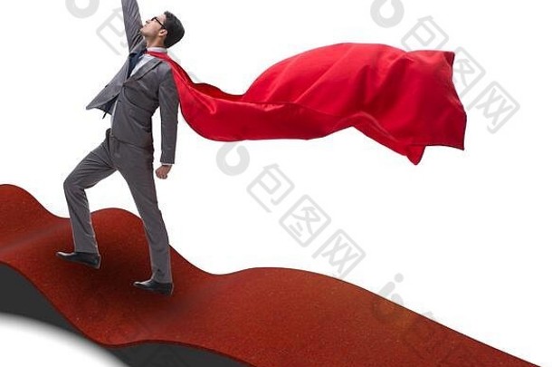 超级英雄红色的地毯成功概念