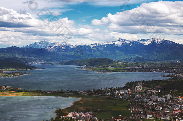 空中照片奥伯湖瑞士