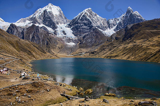 美丽的营地拉古纳卡瓦科查科迪勒拉huayhuashAncash秘鲁