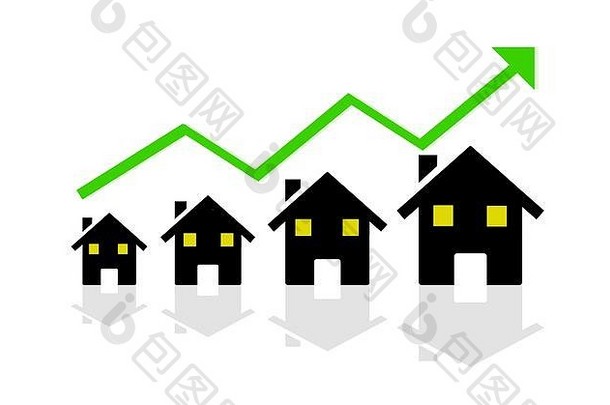 概念真正的房地产销售增长概念上的插图业务报告