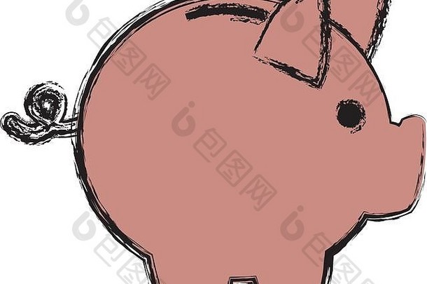 银行小猪概念安全钱金融图标